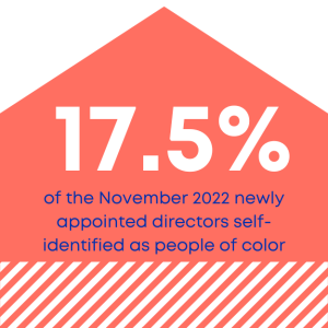 17% of the November 2022 newly appointed directors self-identified as people of color