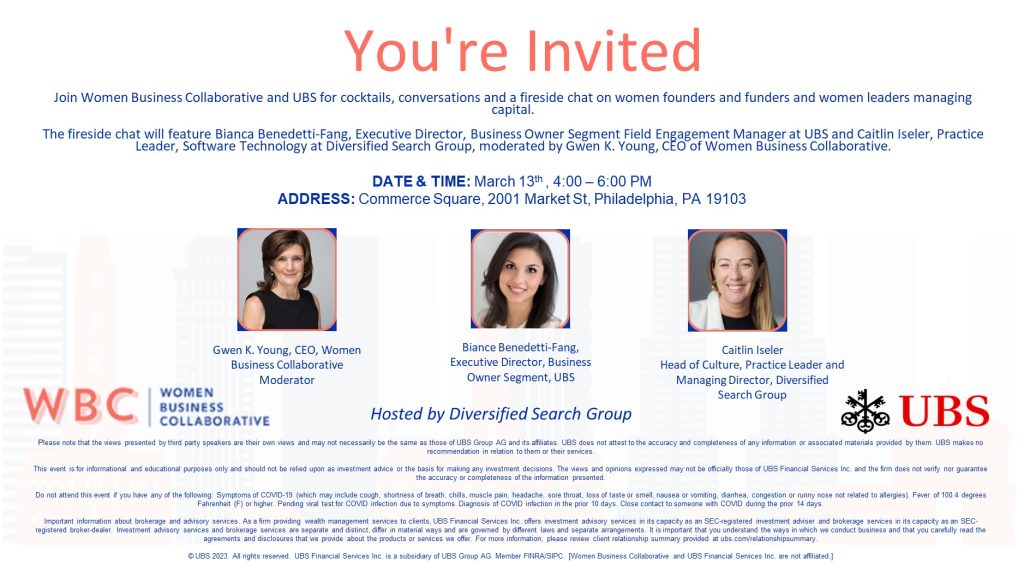 WBC/UBS Cocktails and Conversations