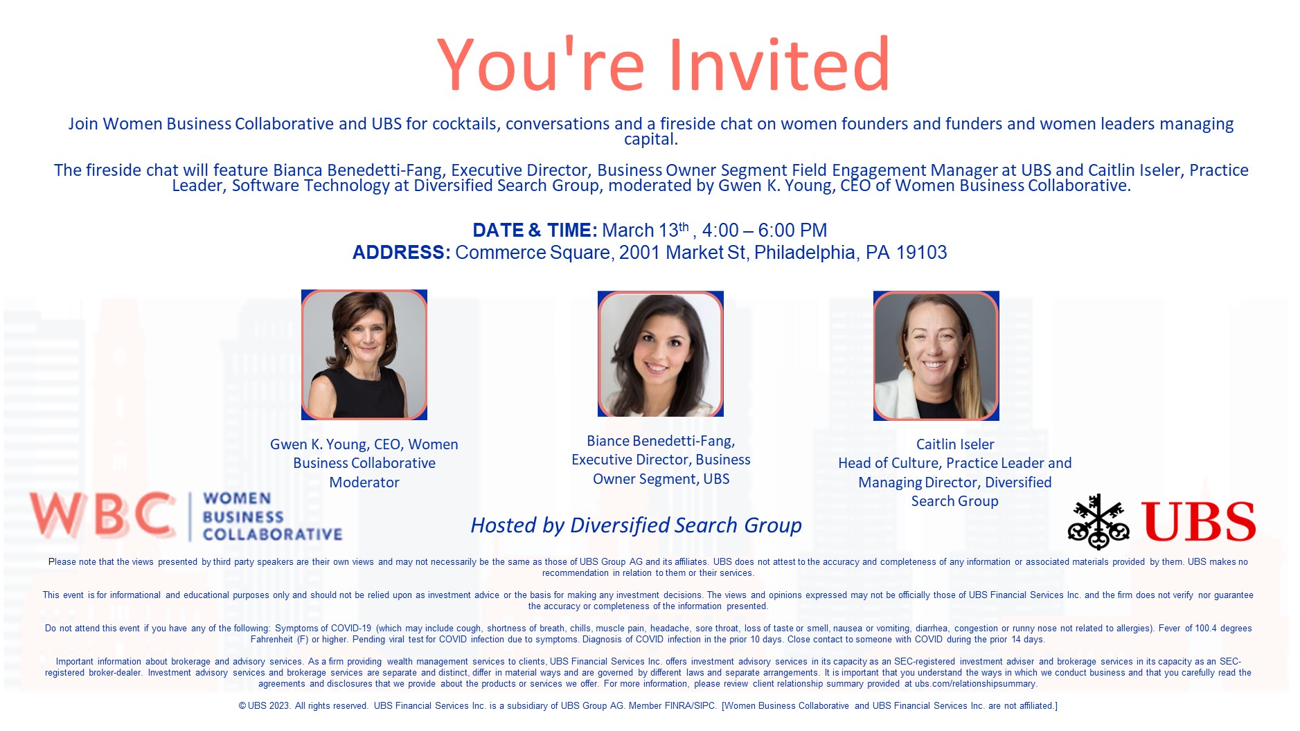 UBS WBC Philly Event Graphic
