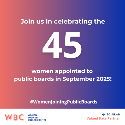Join us in celebrating the 45 women appointed to and serving on boards in September 2025